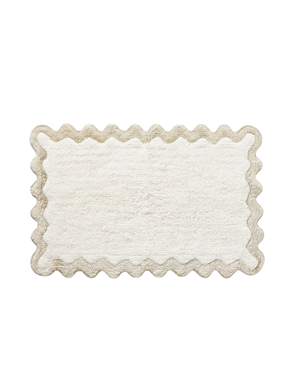 two tone scalloped bath mat by Maeve
