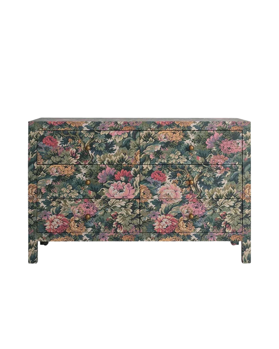 double floral canvas chest of drawers by Anthropologie