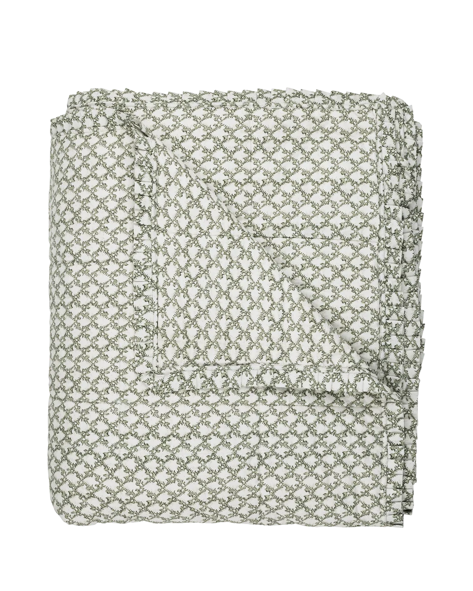 pleated quilted cotton bedspread by Rebecca Udall