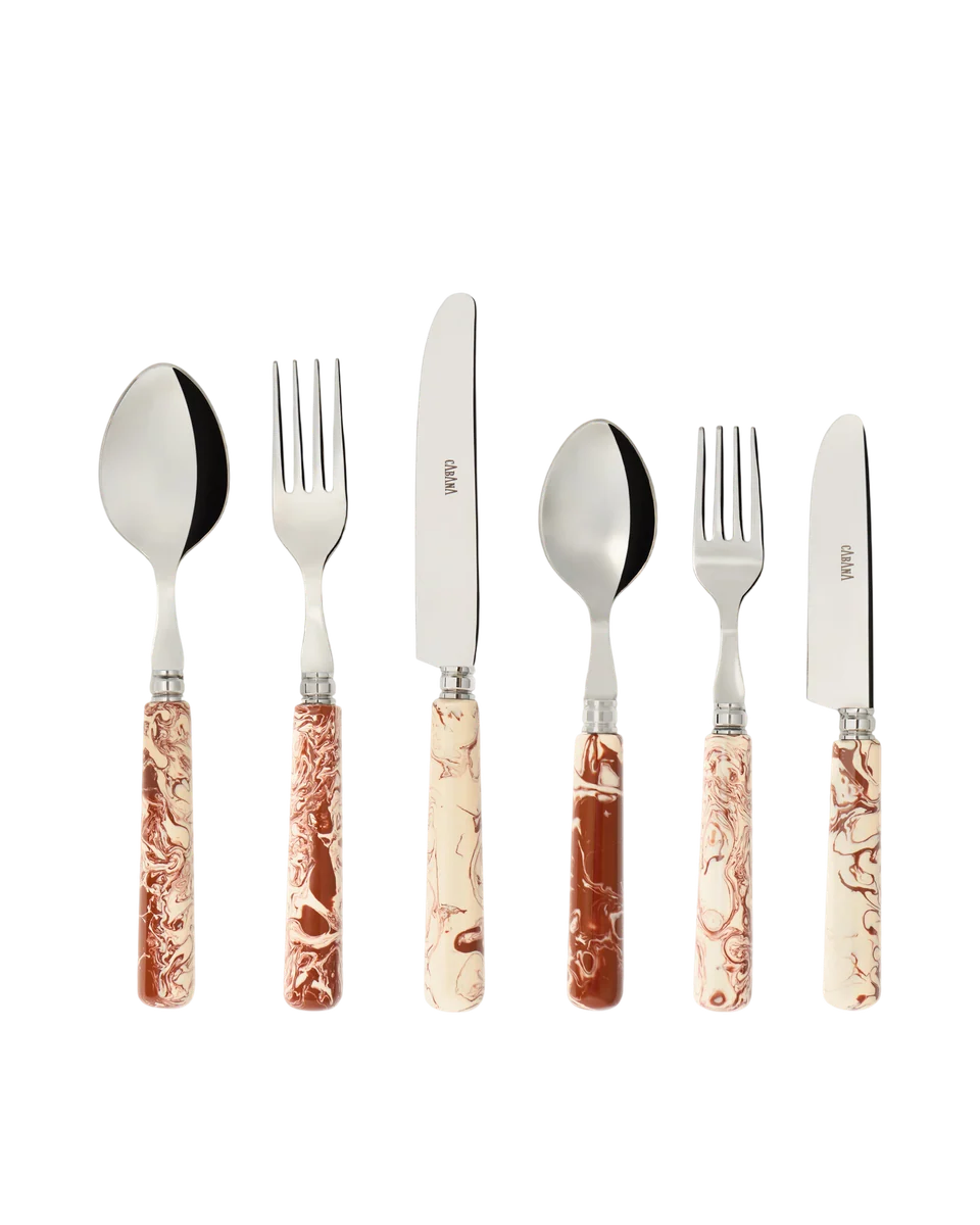 marbled cutlery set by Cabana