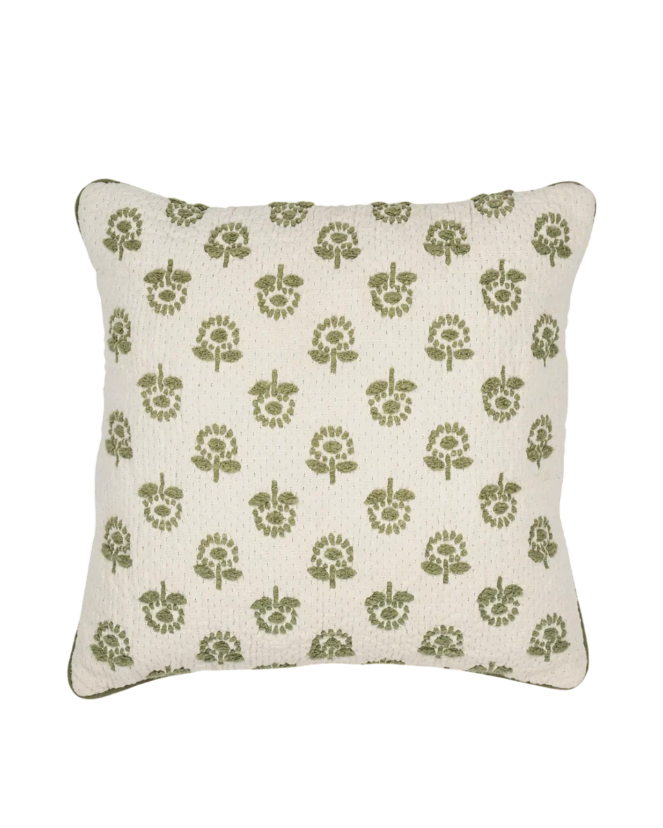 margot embroidered scatter cushion, olive by Neptune