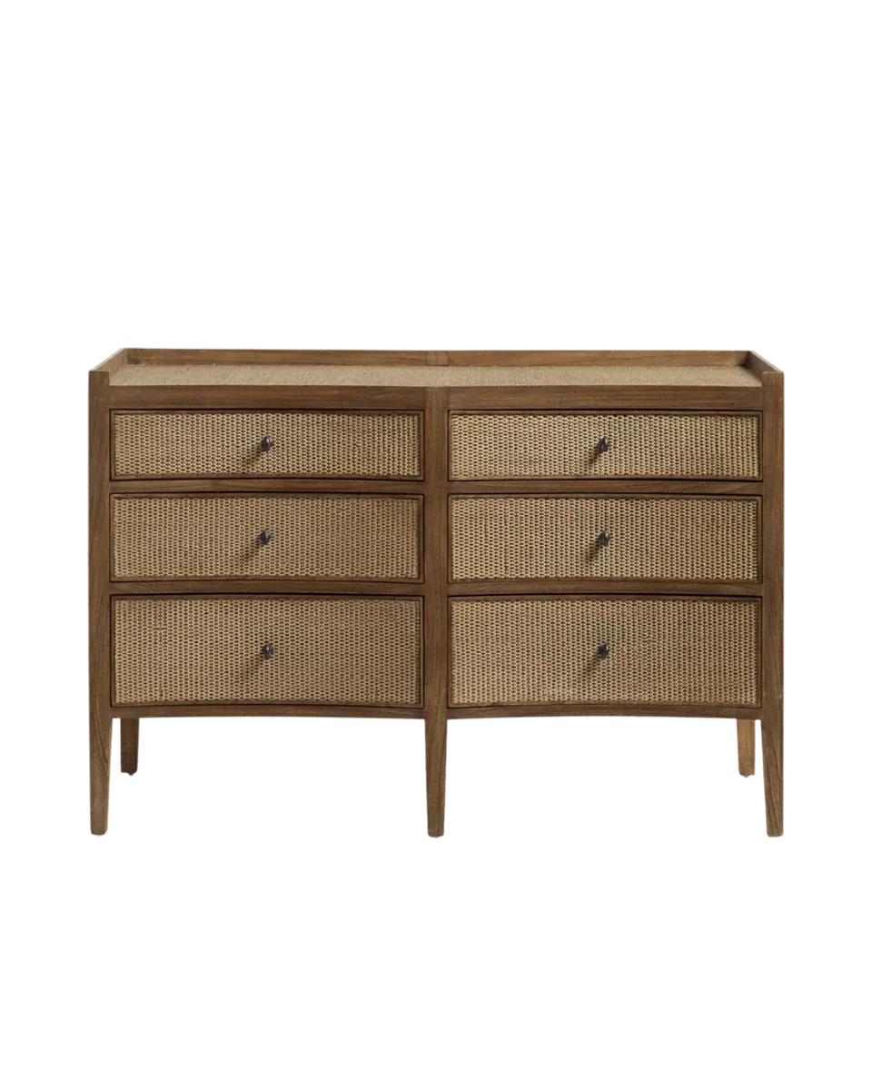 rattan double chest of drawers by Oka
