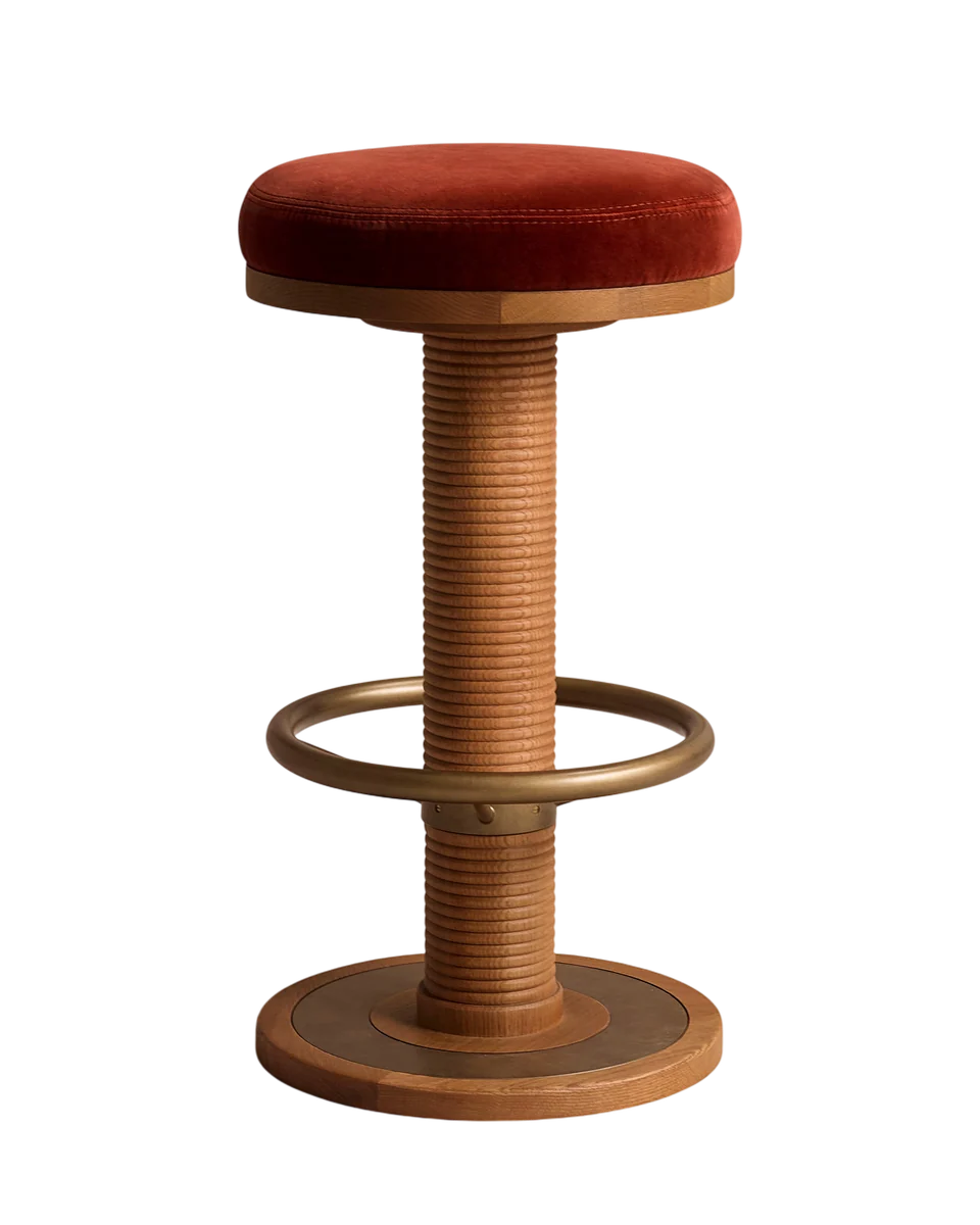 bryden bar stool in rust by Soho Home