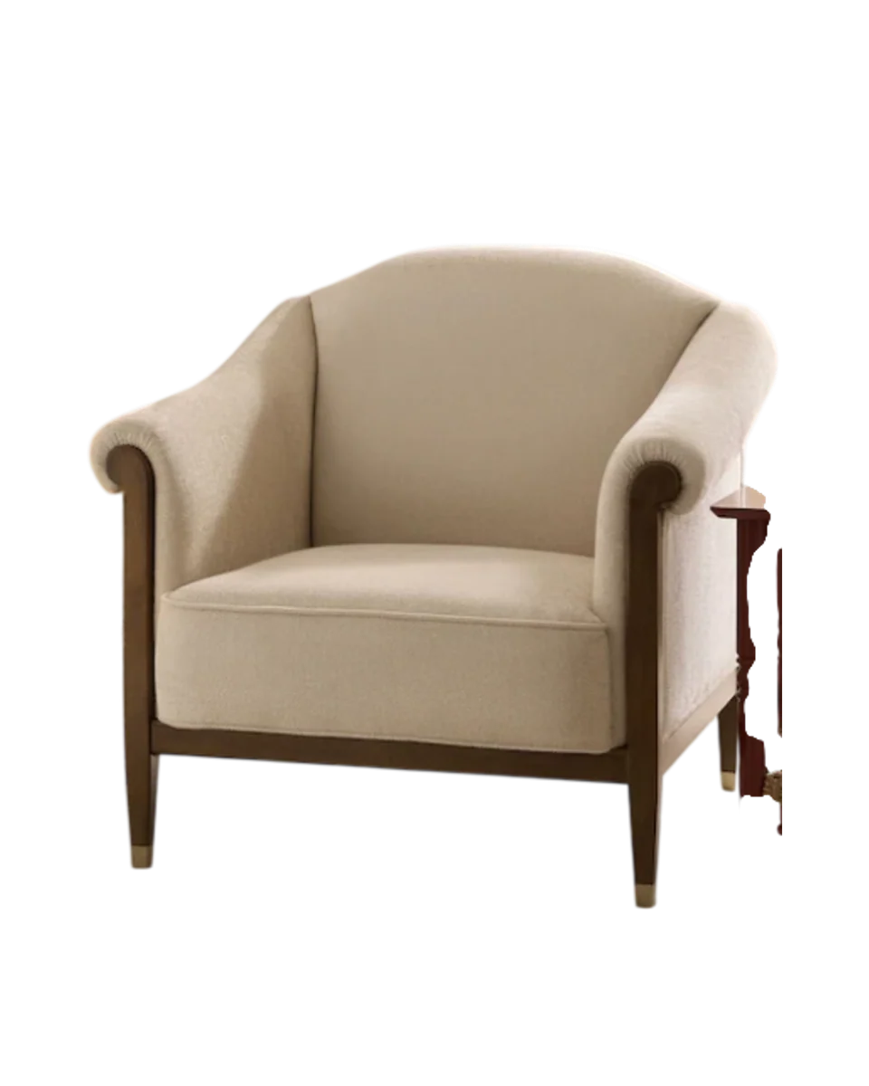rolltop linen armchair