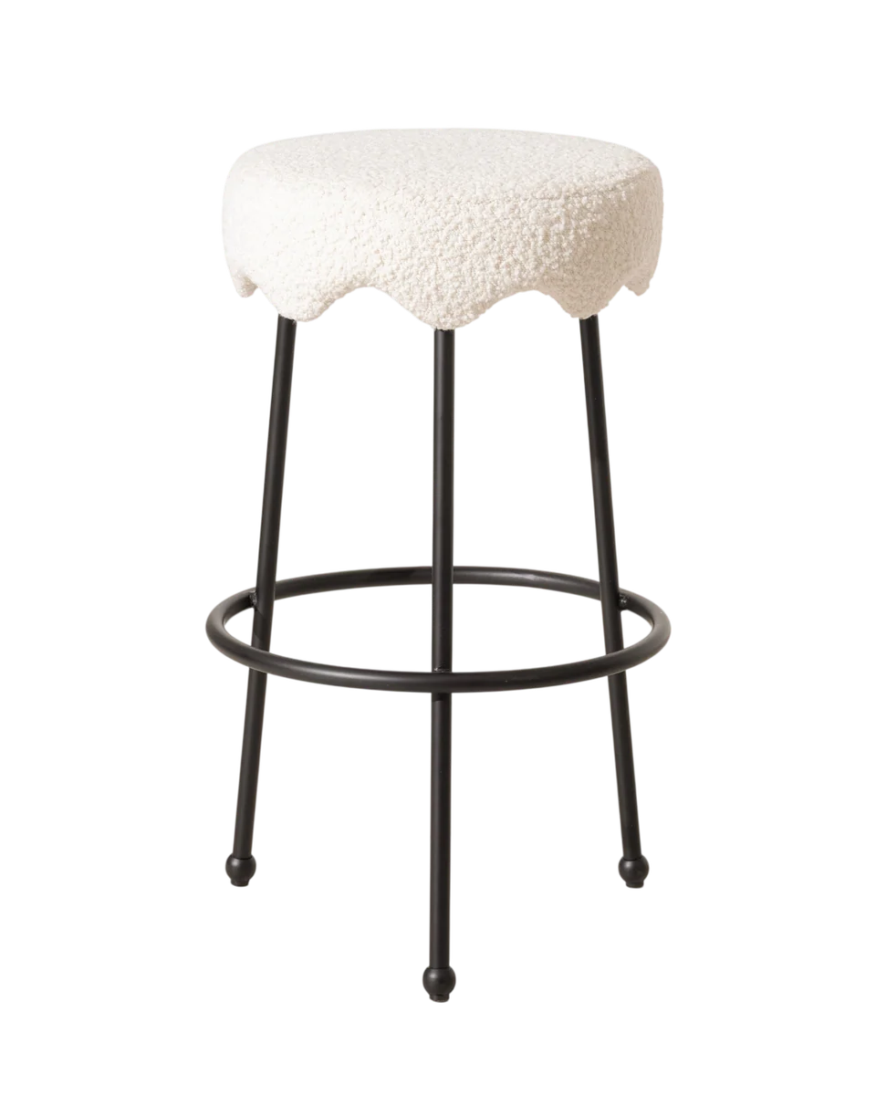 velvet scalloped iron bar stool by Six The Residence., view 2